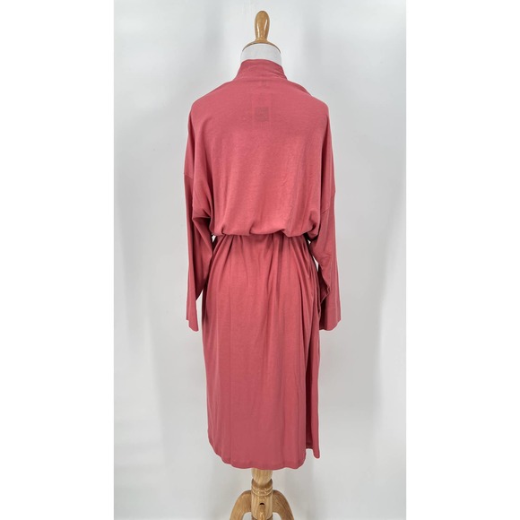 HANKY PANKY Womens Pima Cotton Robe Pink One Size Mid-length Long Sleeve NWT - Picture 2 of 8